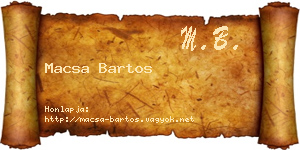 Macsa Bartos névjegykártya